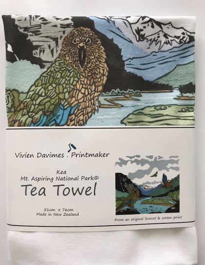 Kea Tea Towel - New Zealand Native Birds collection 